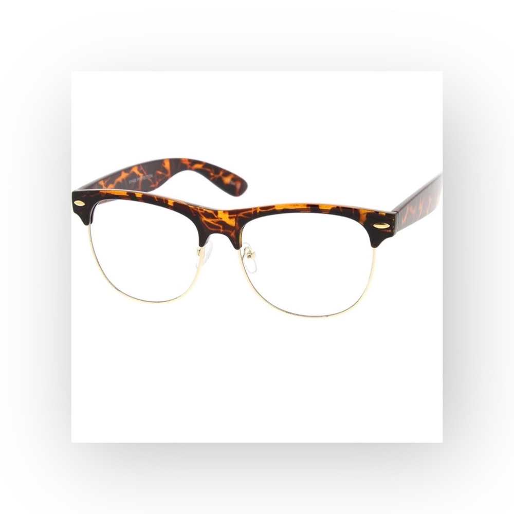 new Dapper Horn Rim Sunglasses Clear Sunnies ☻ Tortoise Shell + Clear ☻︎ - Picture 2 of 11